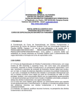 Edital - Especialização em Direitos Fundamentais e Democracia - UEPB - 2012