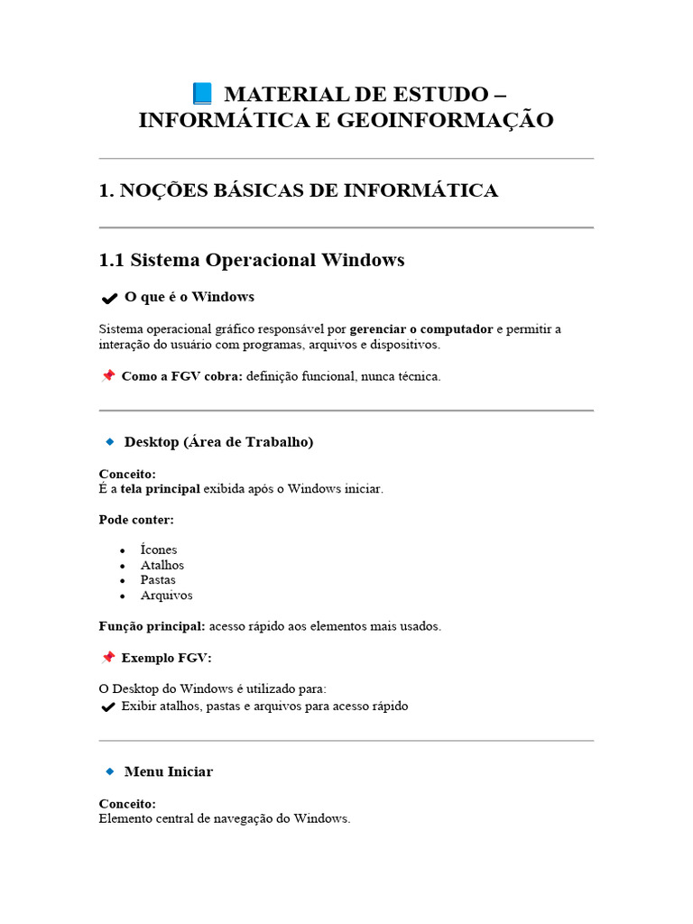 Material de Estudo - Informática e Geoinformação - Apm | PDF | Arquivo ...