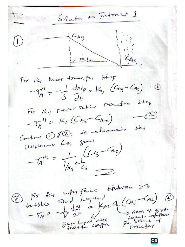 Che 410 Tutorial Questions | PDF