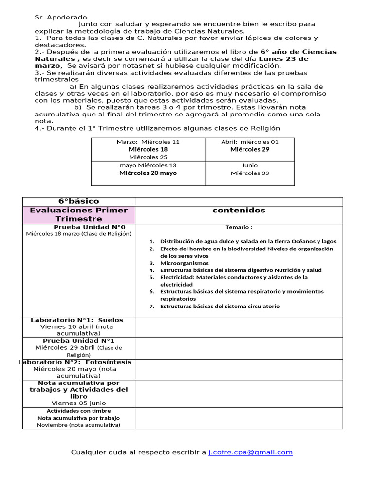 Señor Apoderado 6° | PDF | Laboratorios