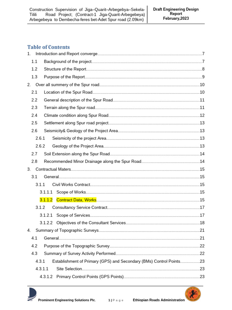 Finalnew Draft Design Report | PDF | Drainage Basin | Road