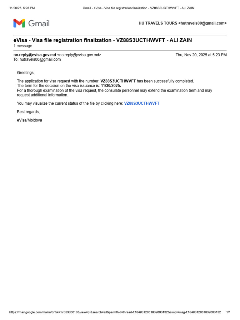 Gmail - EVisa - Visa File Registration Finalization - VZ88S3UCTHWVFT ...
