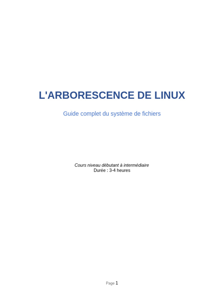 Cours Arborescence Linux | PDF | Fichier informatique | Système de fichiers