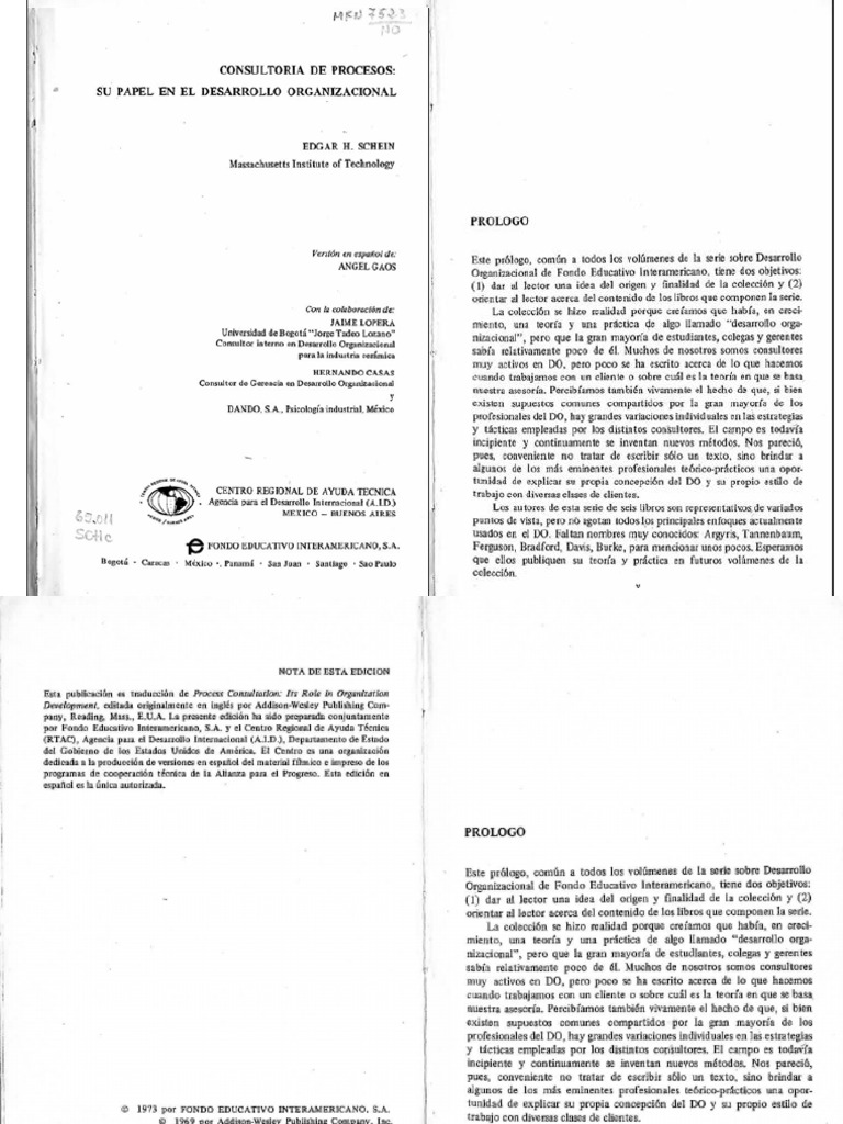 Consultoria de Procesos. Schein | PDF