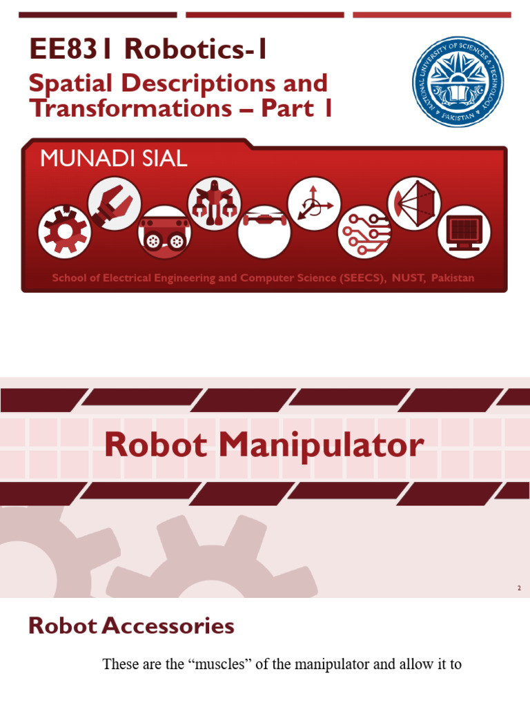 Robotics Week 02 Spatial Descriptions and Transformations | PDF ...