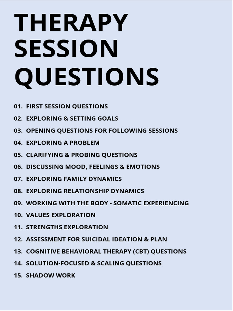 500 Therapy Session Questions Interactive | PDF | Thought | Feeling