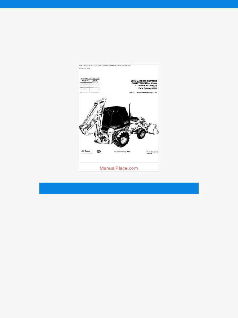 Case 580 Super D Parts Manual | PDF | Construction Equipment | Heavy ...