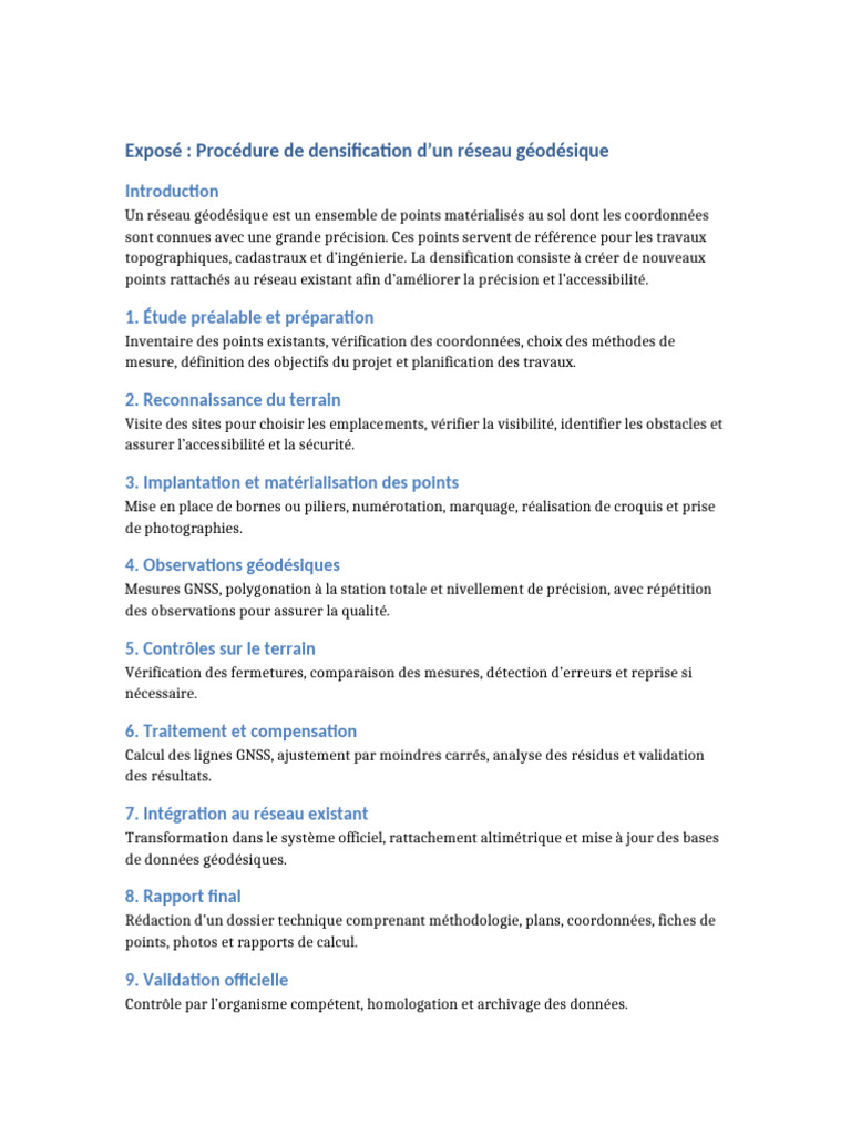 Expose Densification Reseau Geodesique-1 | PDF