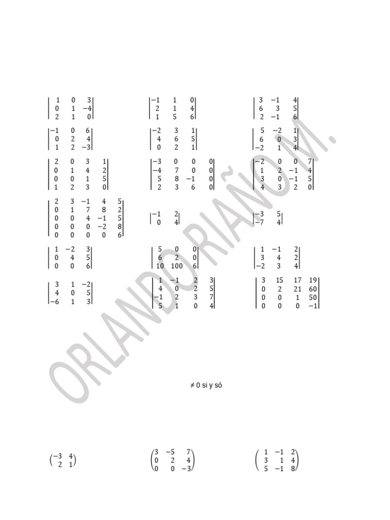 AL Determinantes y Cramer | PDF | Matriz (Matemáticas) | Determinante