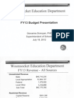 Woonsocket Education Department FY13 Overview