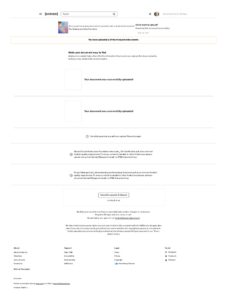 Upload A Document - Scribd | PDF | Scribd | Copyright