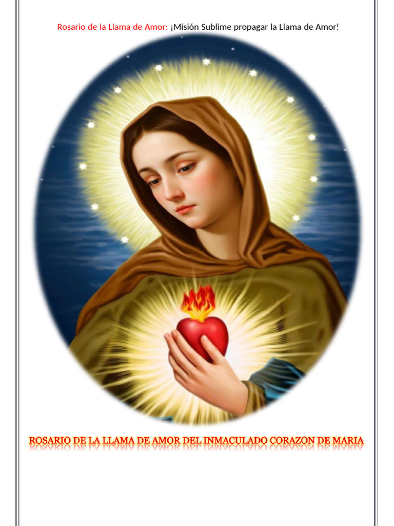 La Llama de Amor Del Inmaculado Corazón de María | PDF | María, madre ...