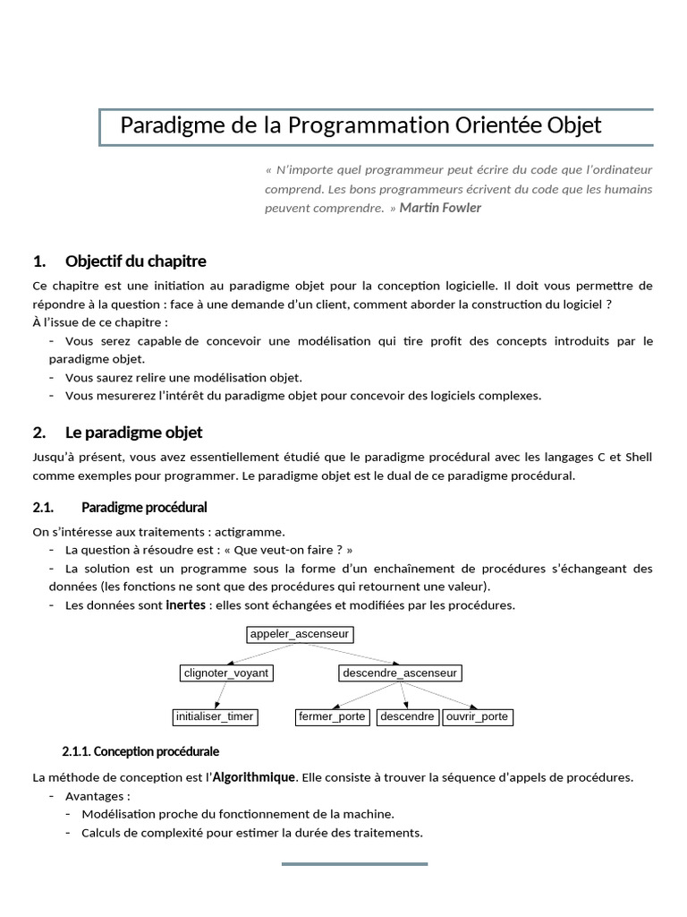 Paradigme de La POO | PDF | Programmation orientée objet ...