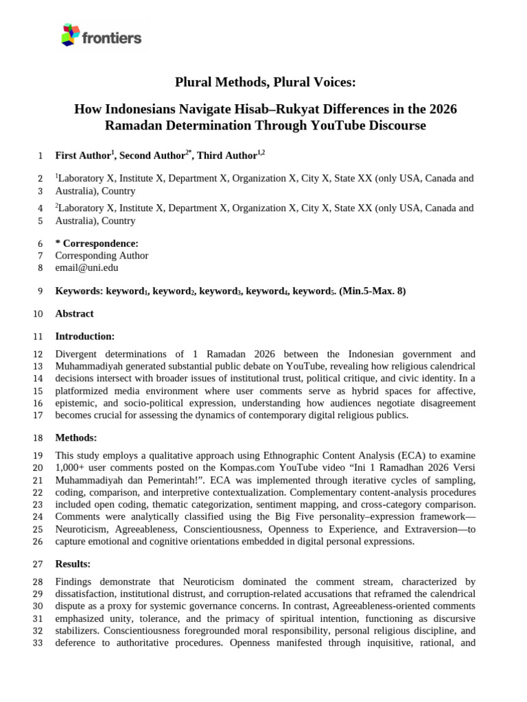 Frontiers Template | PDF | Qualitative Research | Privacy