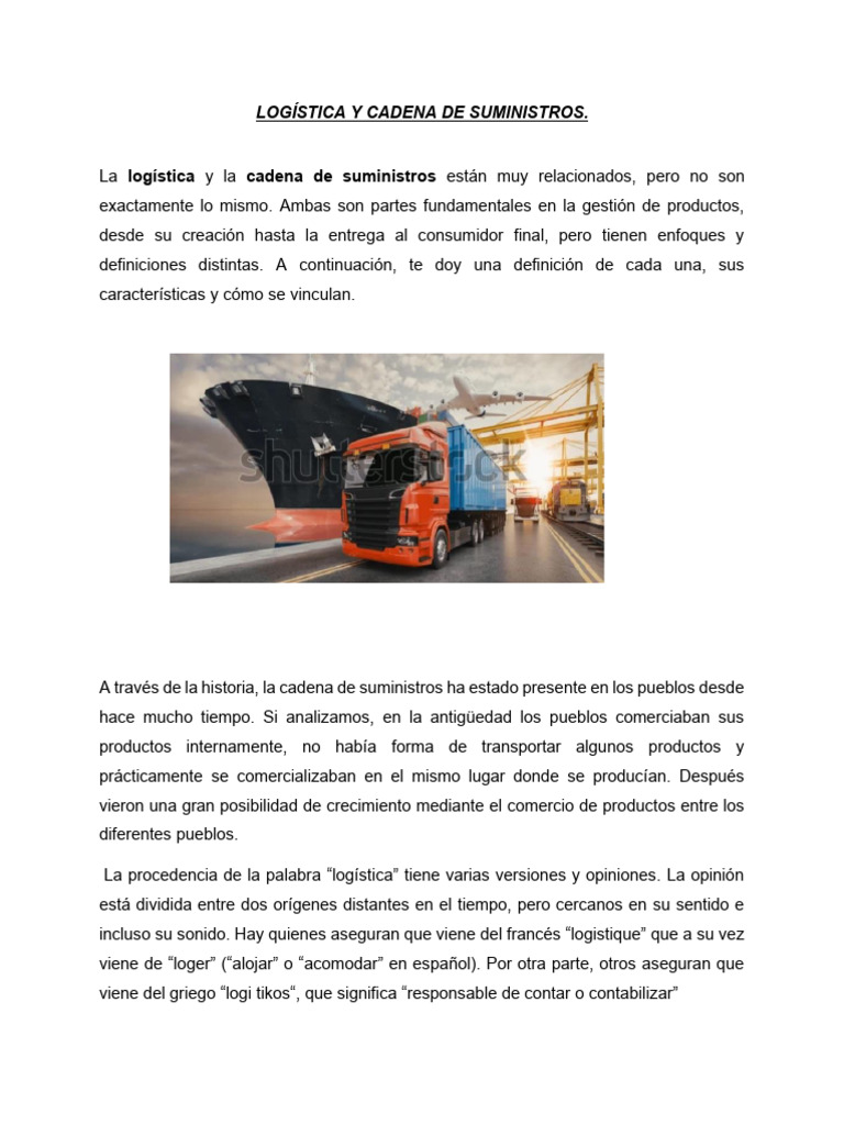 LOGÍSTICA Y CADENA DE SUMINISTROS 1 Clase 2025 | PDF | Logística ...