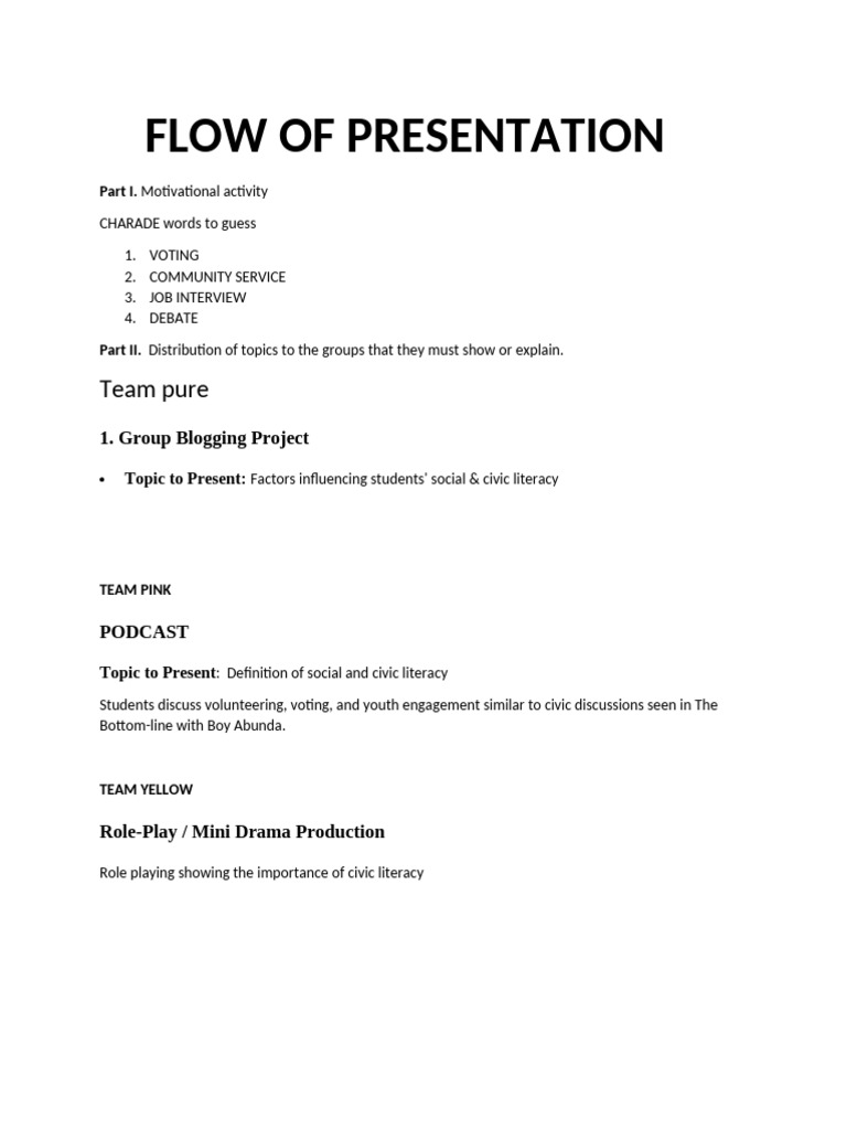 Flow of Presentation | PDF