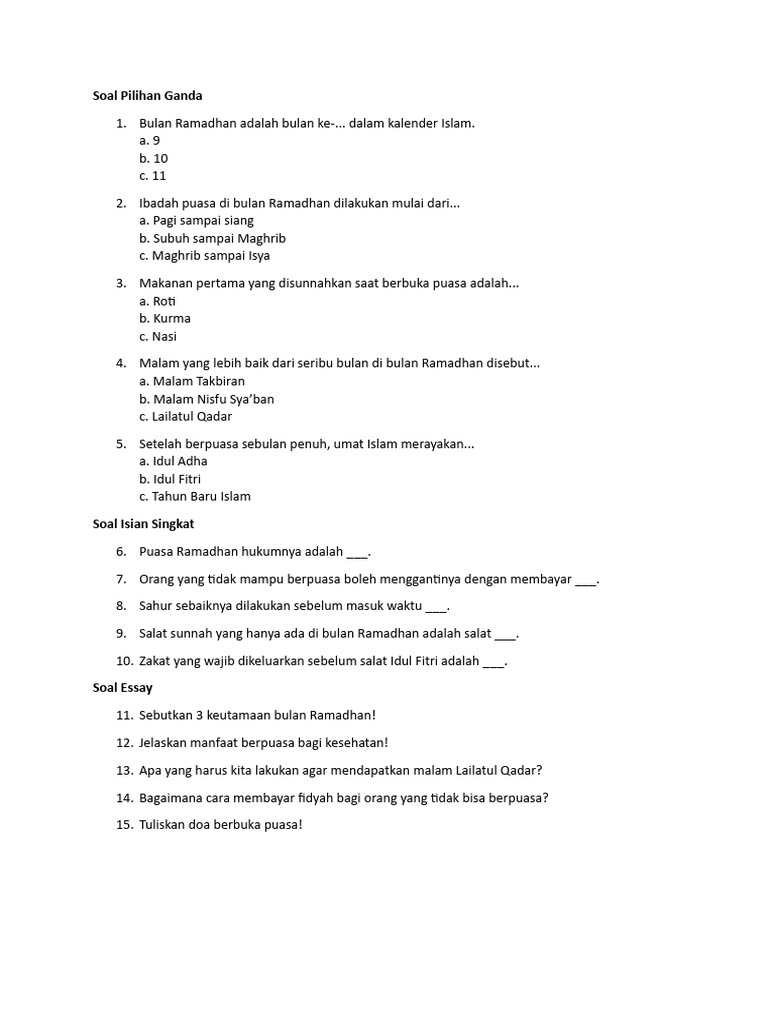 Soal Pilihan Ganda LR | PDF