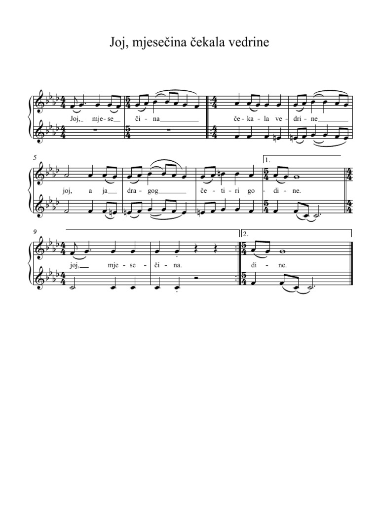 Mjesečina Cekala Vedrine - Full Score | PDF