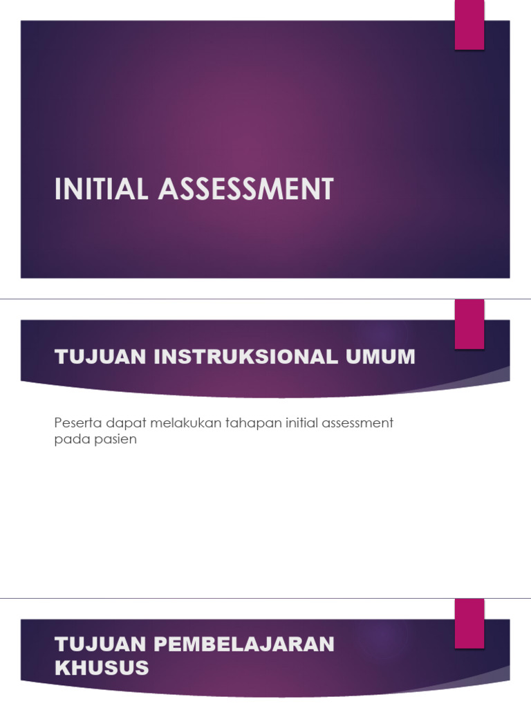 Initial Assessment | PDF