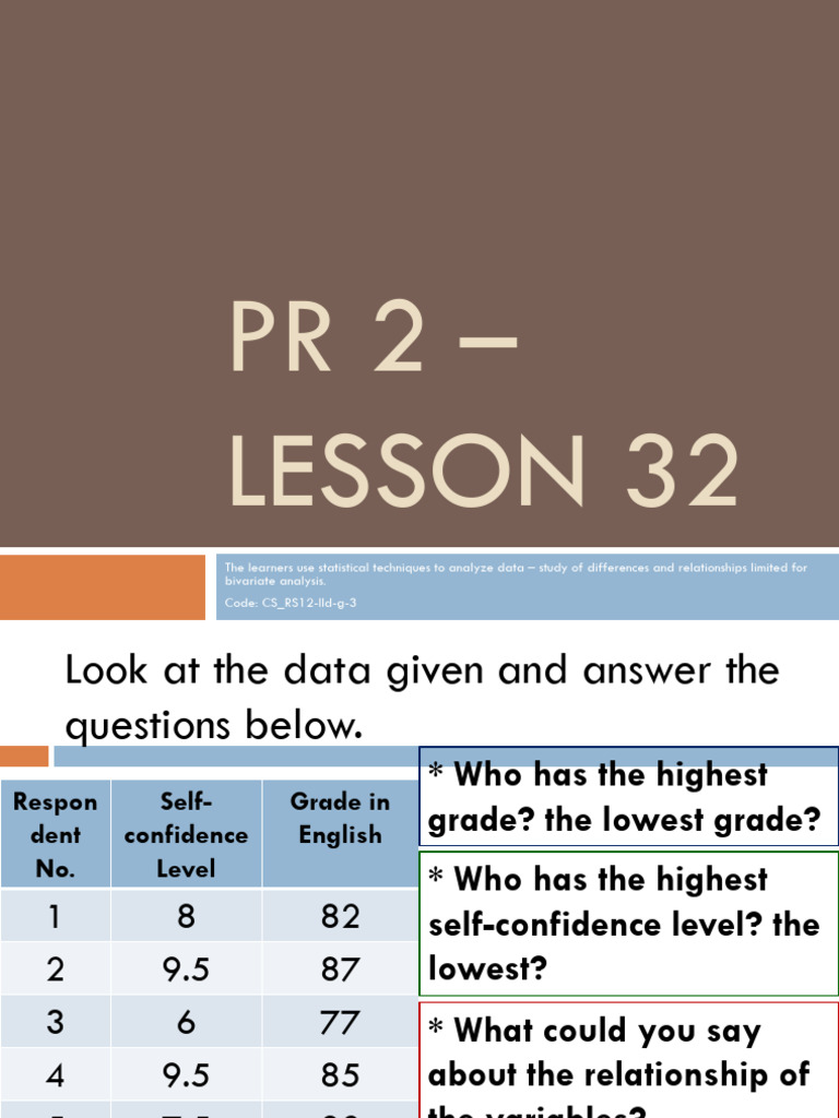 PR-2-LESSON-32 | PDF | Data Analysis | Scientific Method