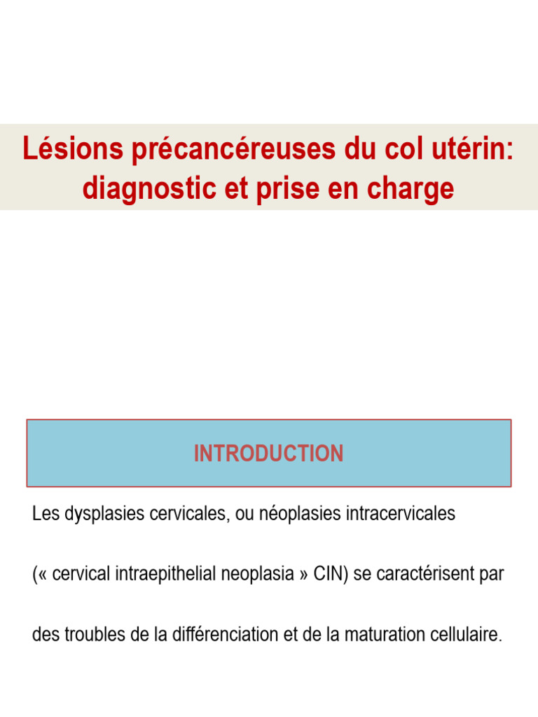 Lésions Précancéreuses Du Col Utérin - Copie - Optimize | PDF ...
