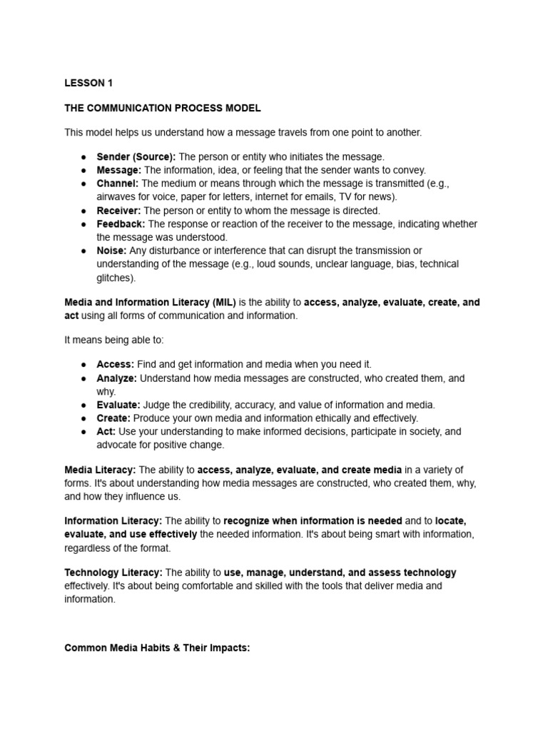 MIL Q1 NOTES | PDF