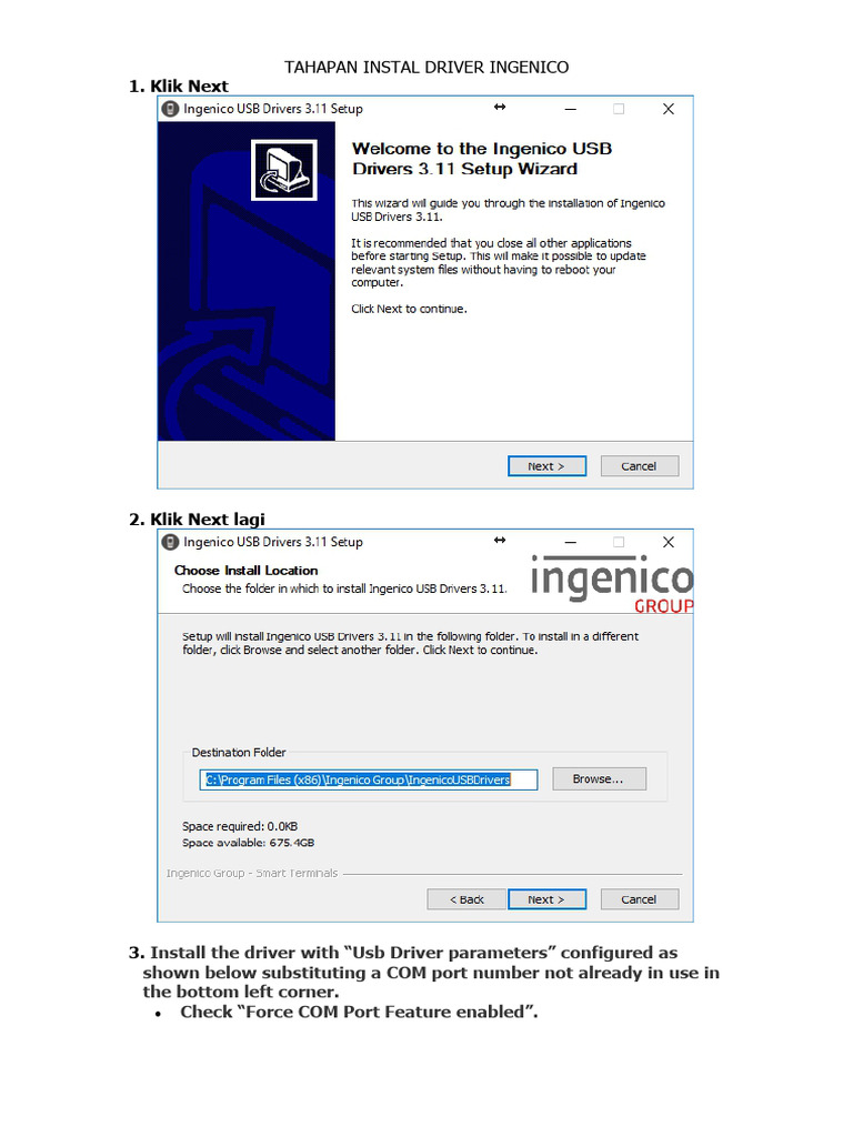 Tahapan Instal Driver Ingenico | PDF