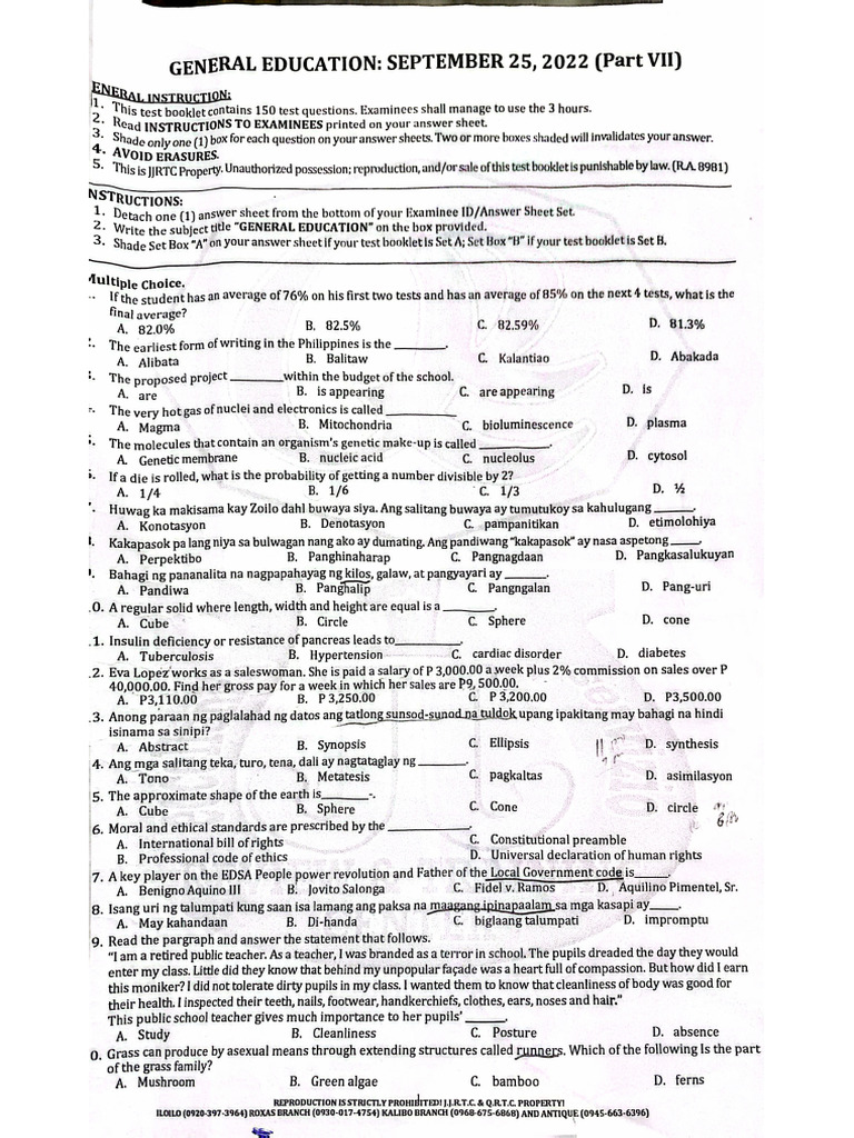 Gen Ed Part 7 | PDF