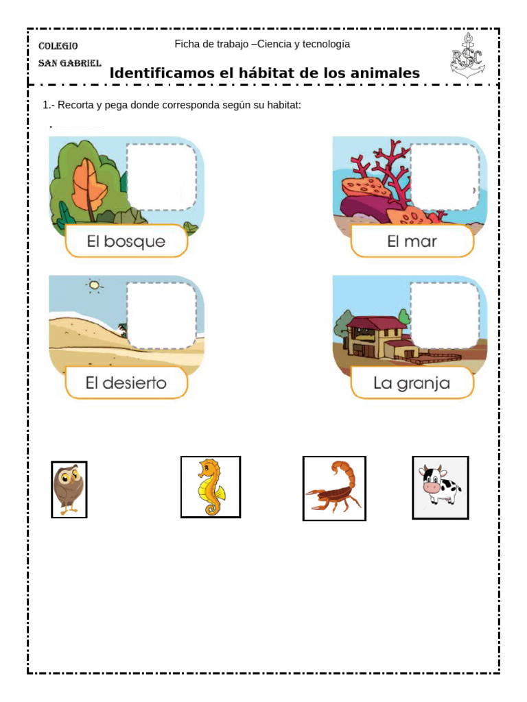 FICHA Conocemos El Habitat de Los Animales | PDF