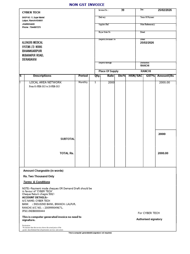 ALLENGER-FEB26 | PDF | Invoice | Payments