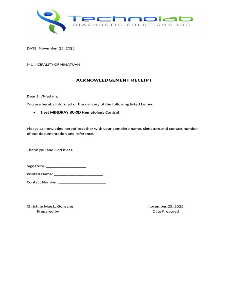 Acknowledgement Receipt Hinatuan (3) | PDF