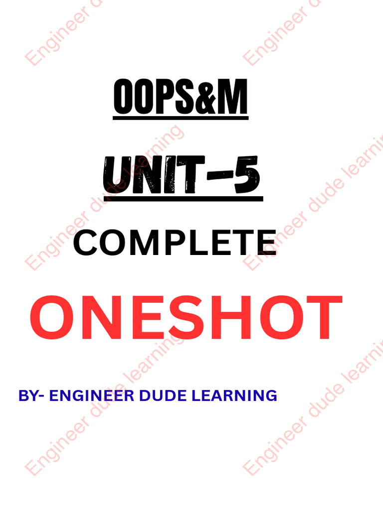 OOPS UNIT-5 (Engineer Dude Learning) | PDF