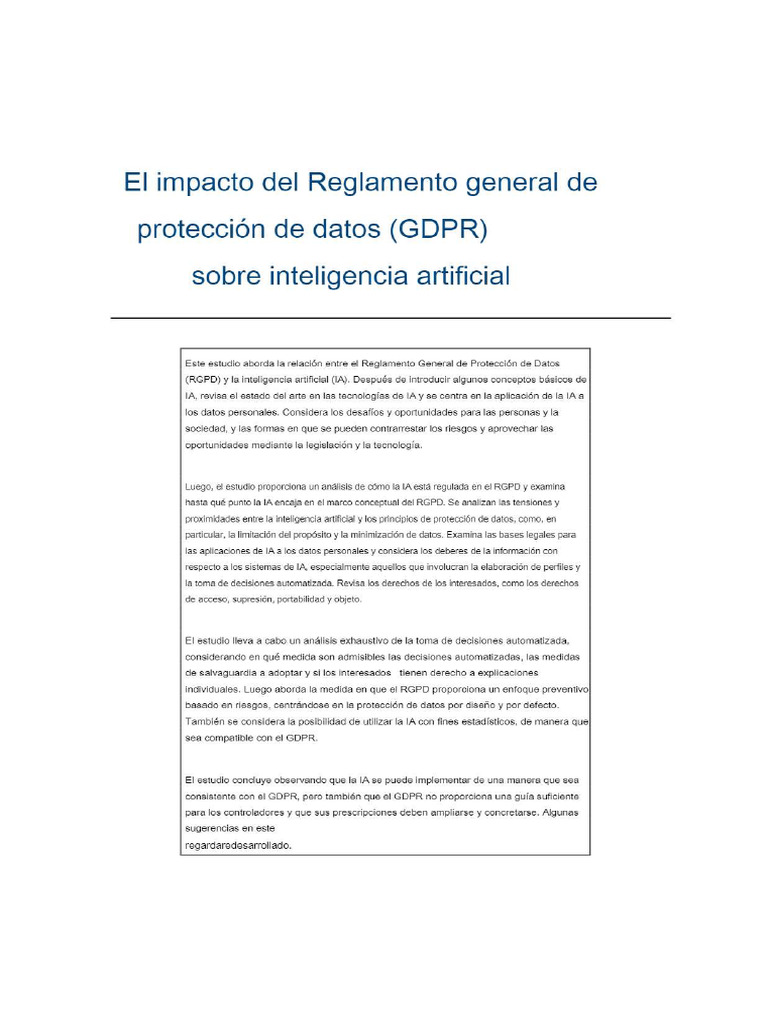 El Impacto Del Reglamento General de Protección de Datos (GDPR) Sobre ...
