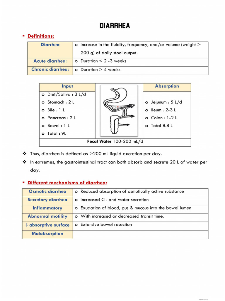 Diarrhea | PDF