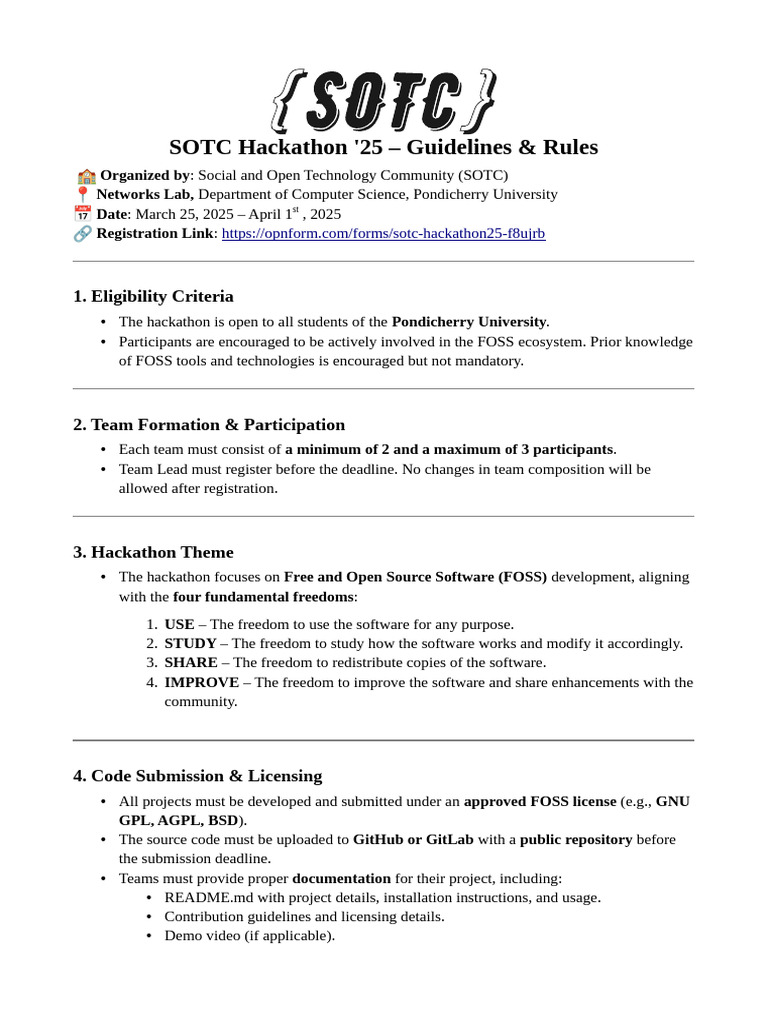 Sotc Hackathon Guidelines | PDF | Computing | Software Engineering