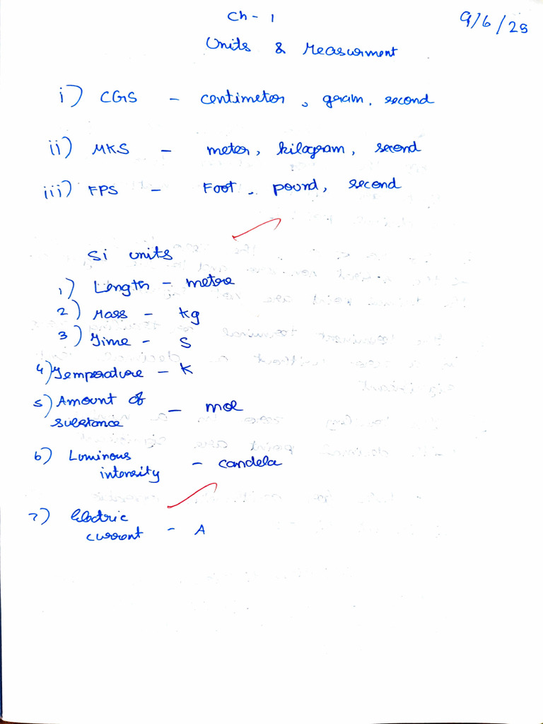 Units and Dimensions CLASS 11 | PDF