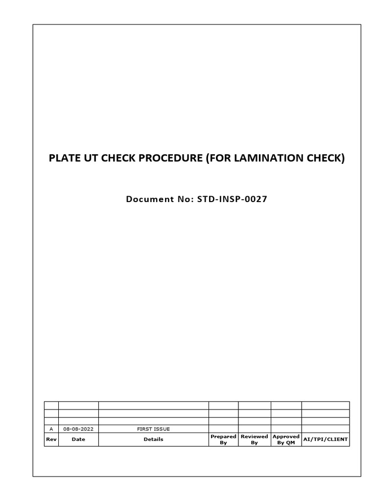 Plate Ut Check Lamination | PDF