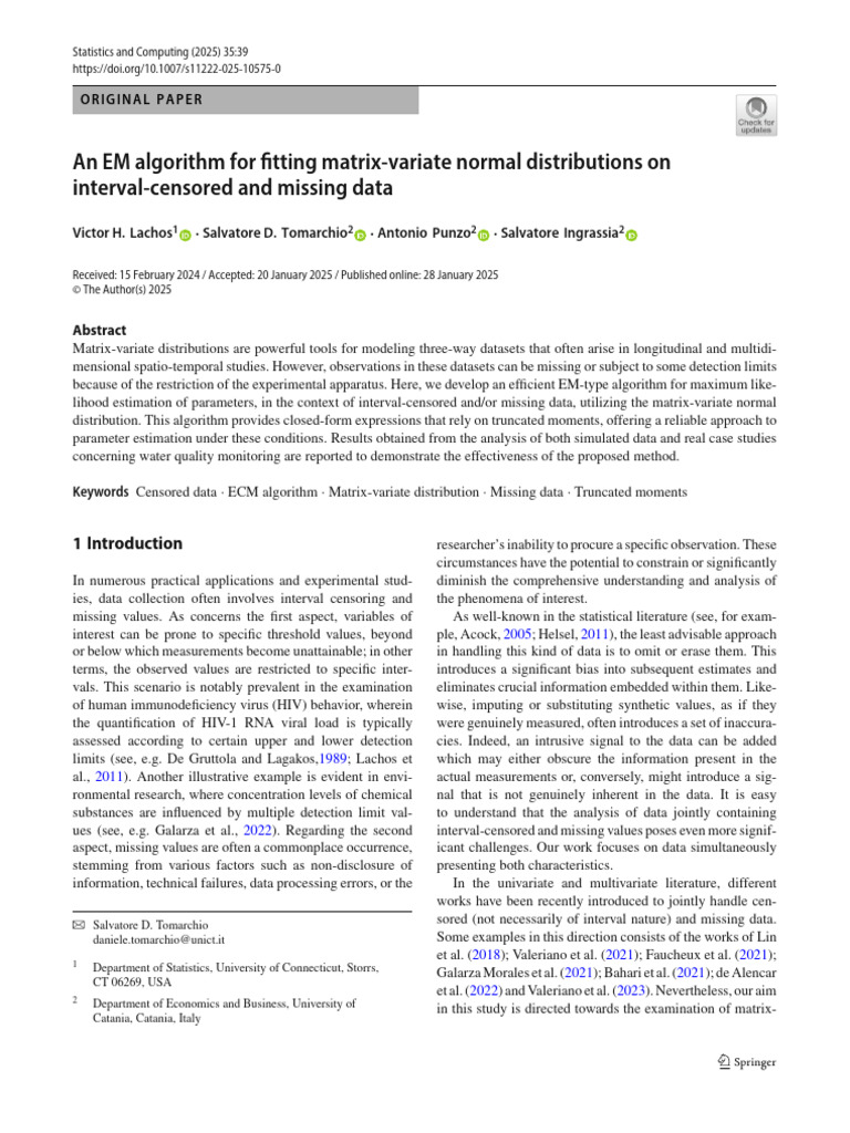 An EM algorithm for fitting matrix-variate normal distributions on ...