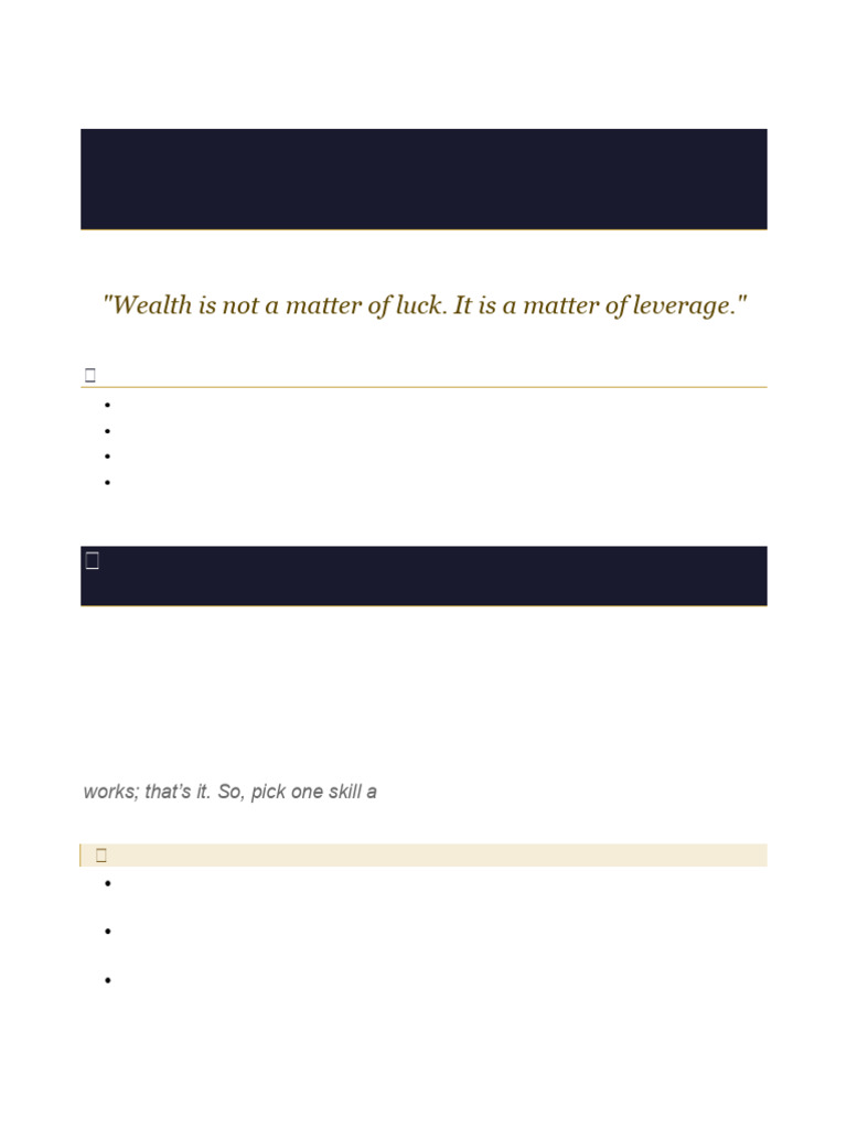 6 Paths to Wealth Swipe File (2) | PDF | Investing | Debt