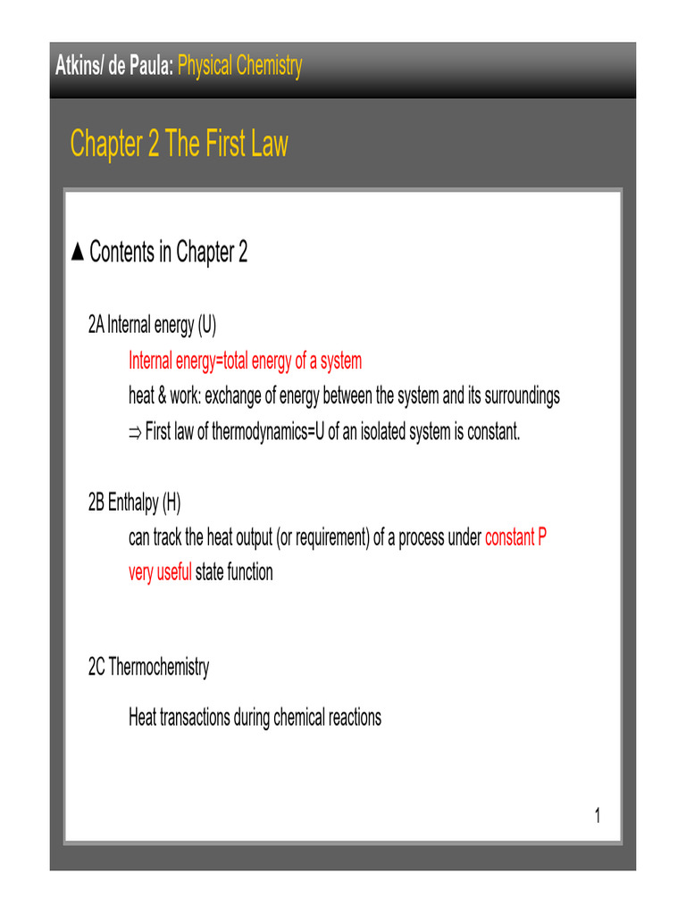 Chap2 Lecture File | PDF | Heat | Enthalpy