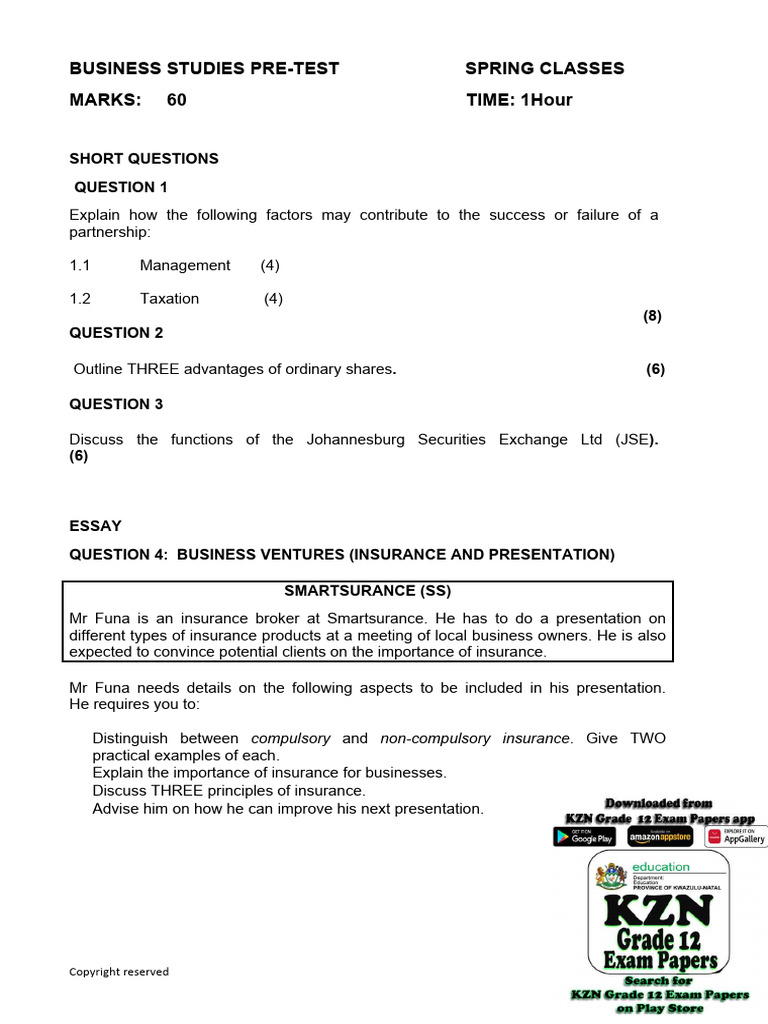 Pre Test Spring Classses8 | PDF