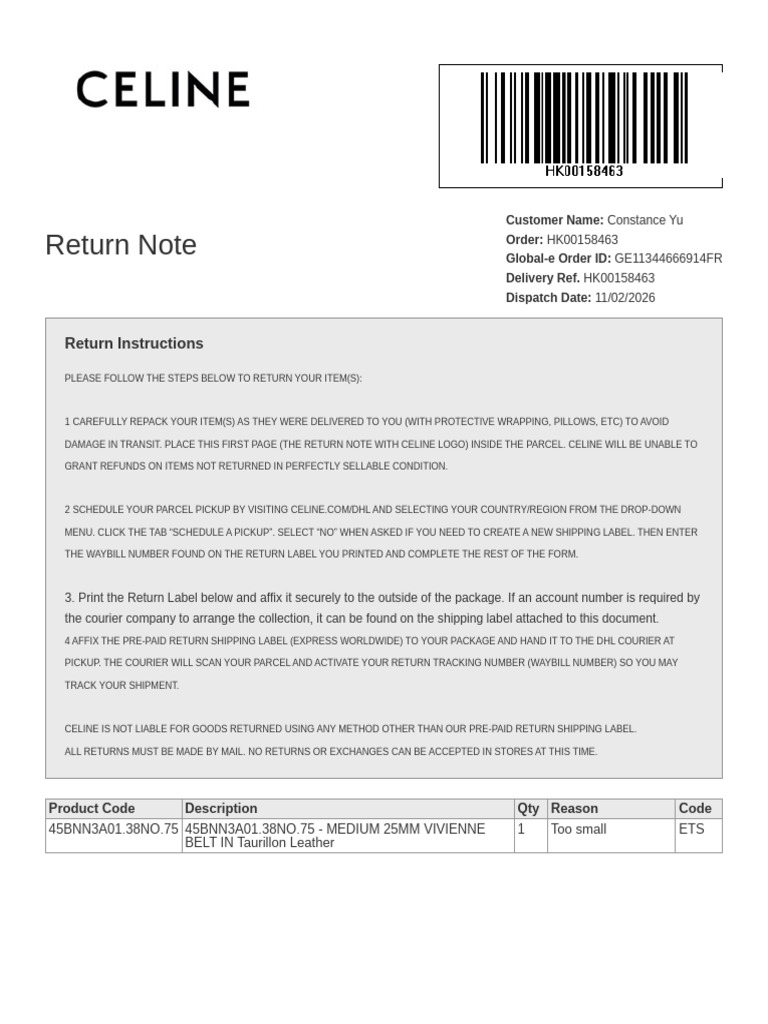 Return Label | PDF | Courier