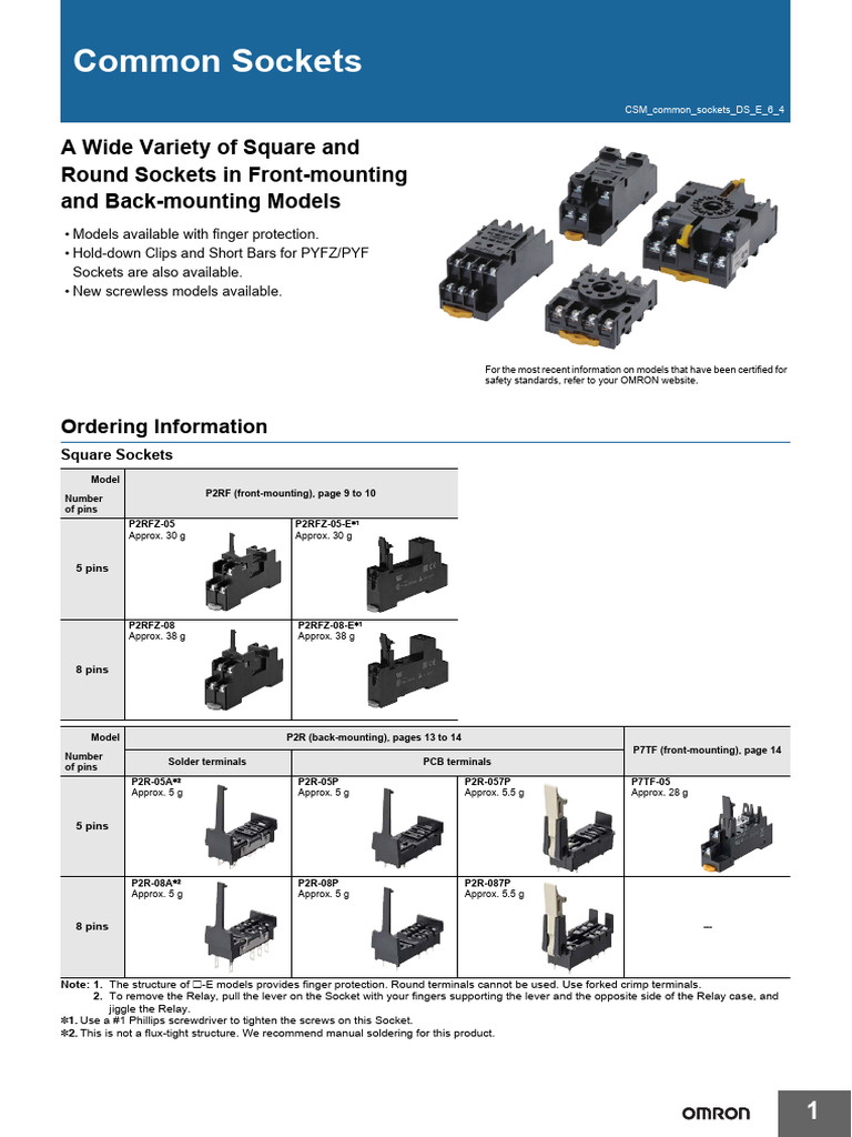 Socket Relay | PDF | Electrical Connector | Alternating Current