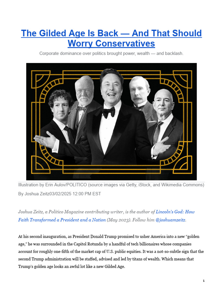 The Gilded Age is Back %E2%80%94 and That Should Worry Conse | PDF ...