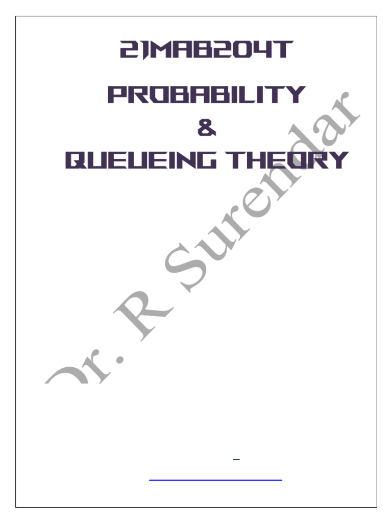21mab204t - PQT - Unit 1-1 | PDF | Probability Distribution | Random ...