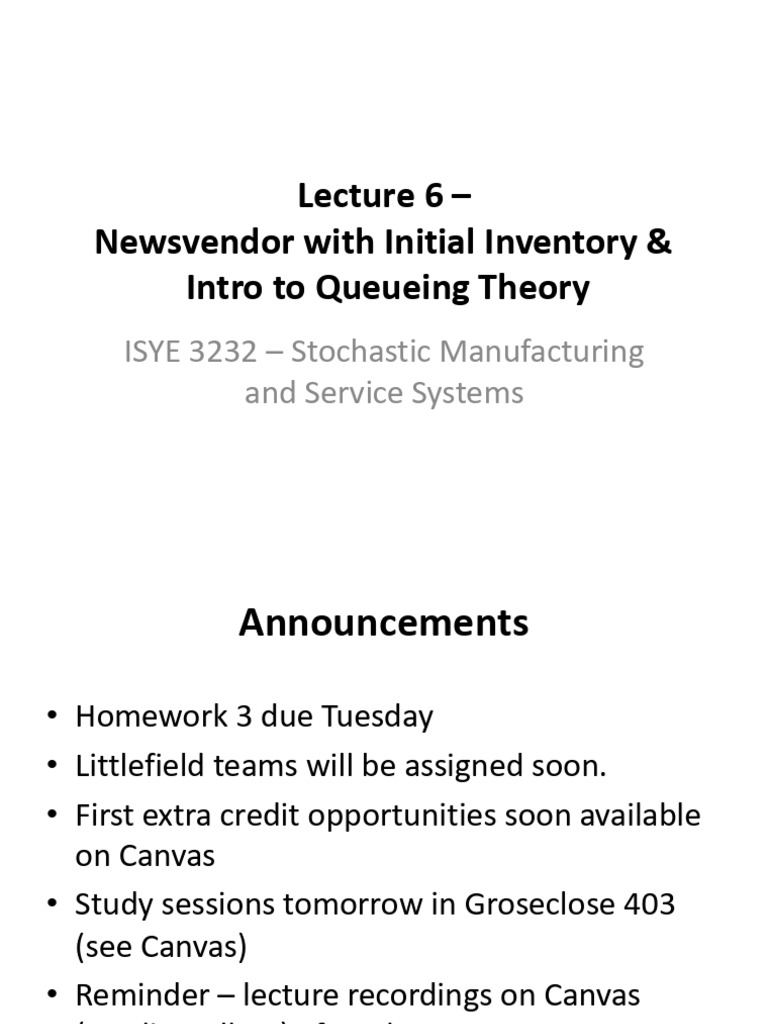 Lecture+06+ +Newsvendor+With+Initial+Inventory | PDF | Loss Function ...