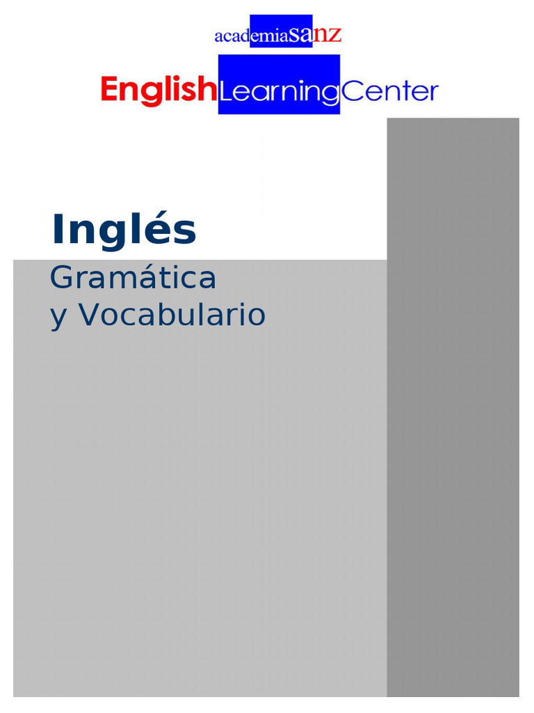 1 1 Libro de Gramatica Inglesa y de Vocabulario PDF | PDF | Verbo ...