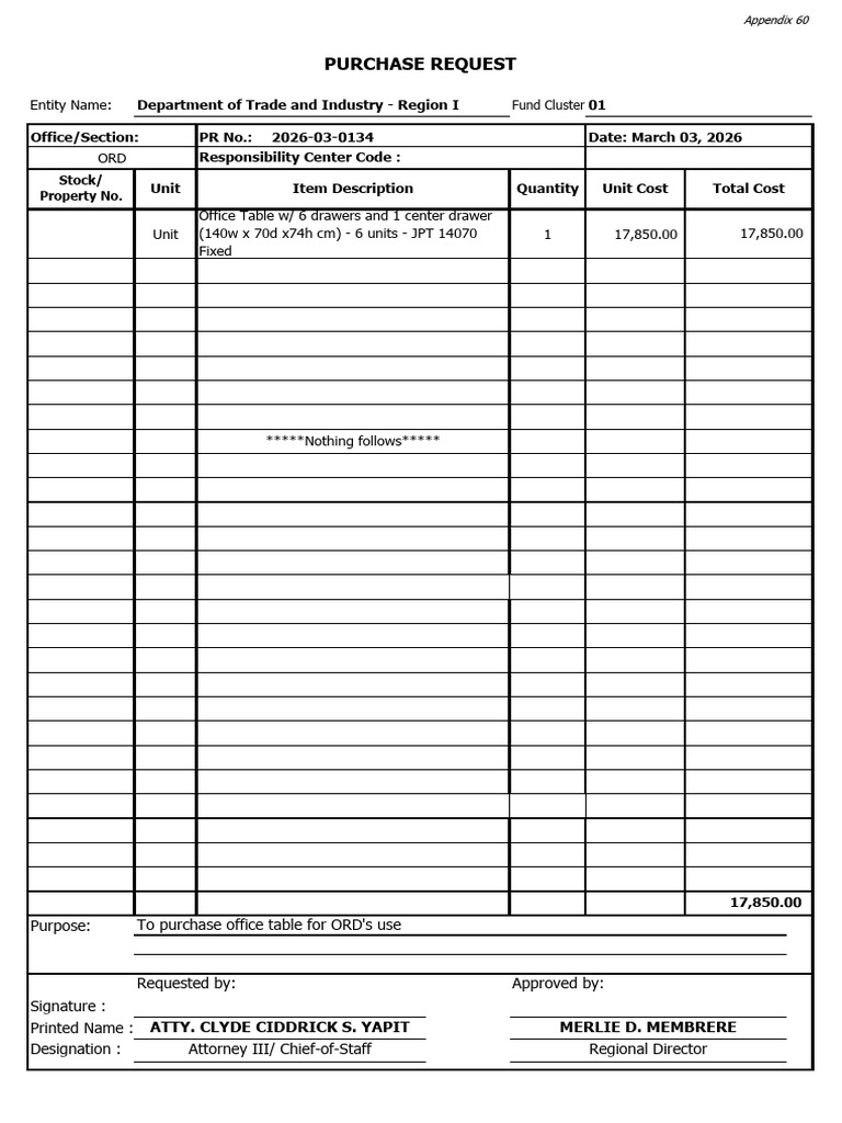 PR Office Table | PDF