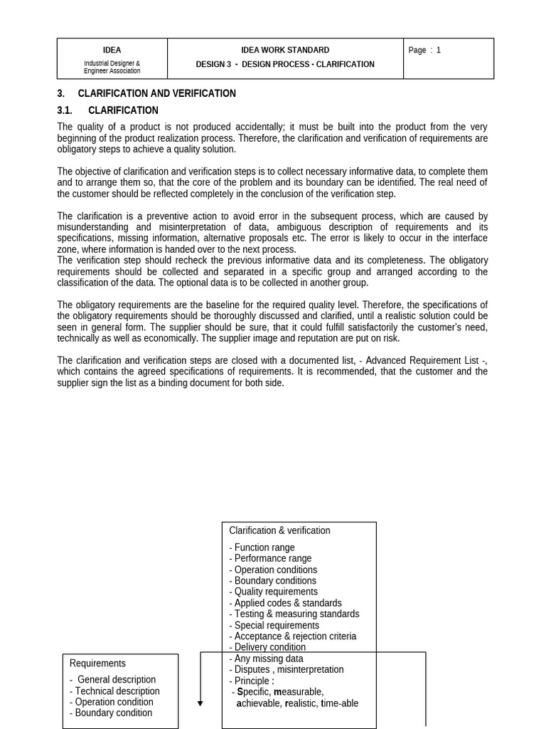 IDEA - Design 3 - Clarification | PDF | Specification (Technical ...