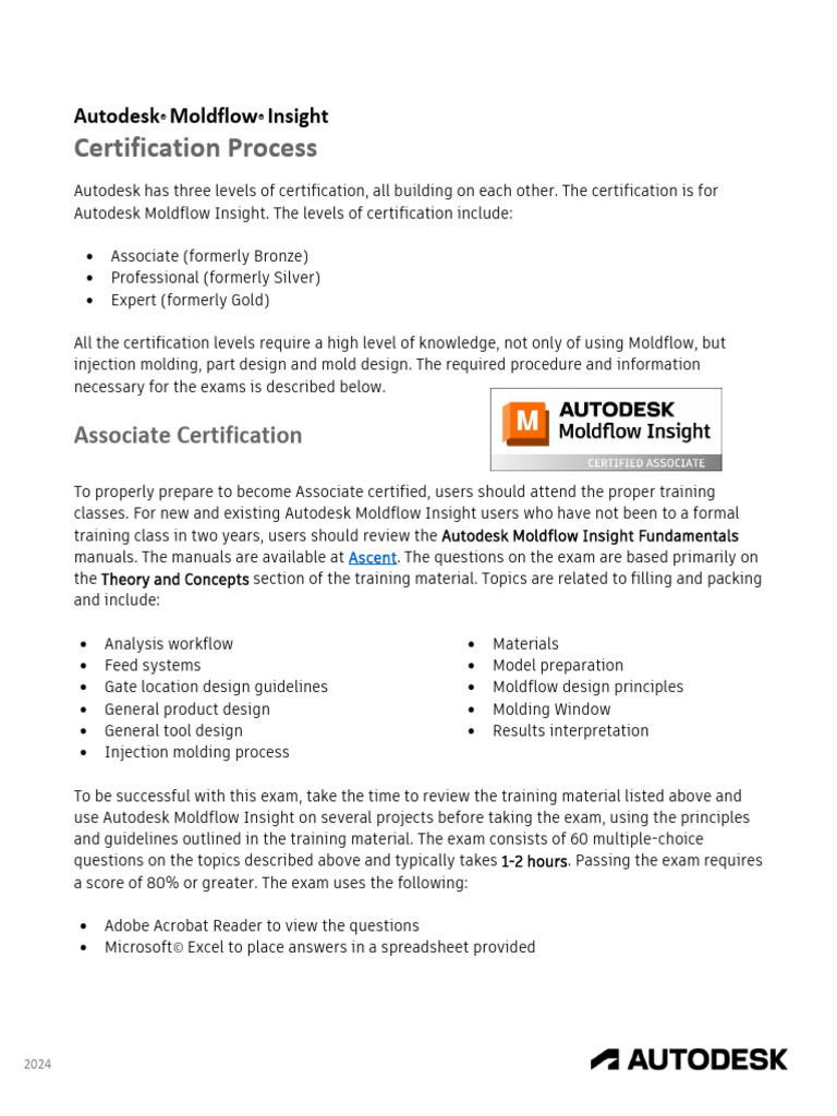 Autodesk Moldflow Cetification Process 2024 | PDF | Microsoft Excel ...